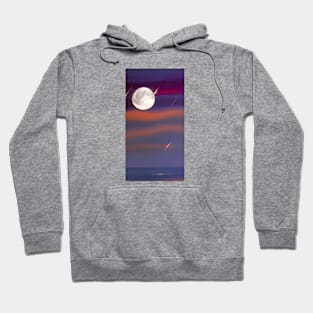 Twilight night moon sea Hoodie